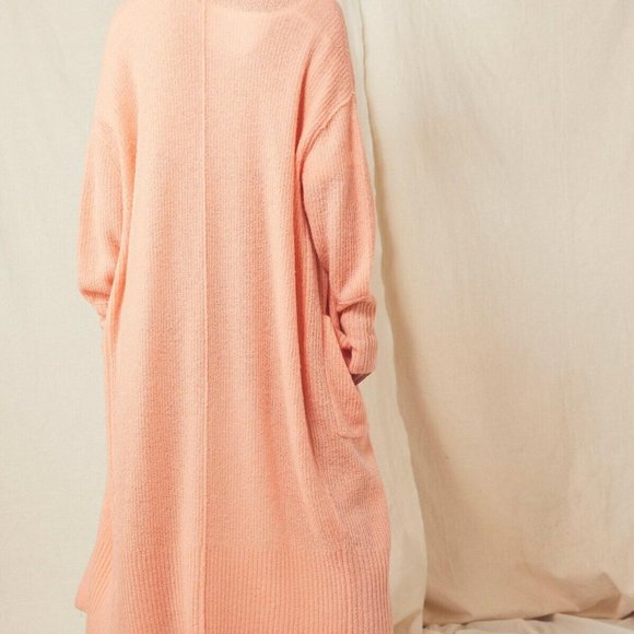 FREE PEOPLE BB Lightweight Ribbed Sweater Cardigan thumb hole sleeves - Picture 4 of 7